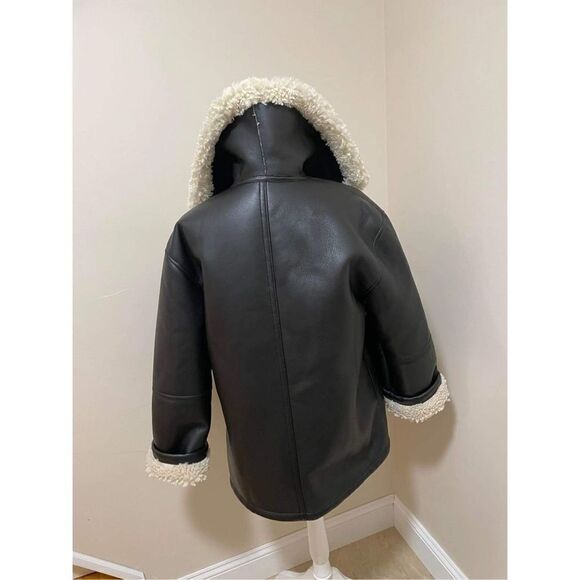 New Free People Winnie Vegan Car Coat Size S - Picture 5 of 7